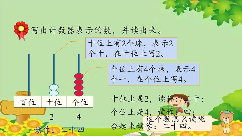 冀教版数学一年级下册 第三单元 100以内数的认识-第四课时 数位、数的读写 课件07