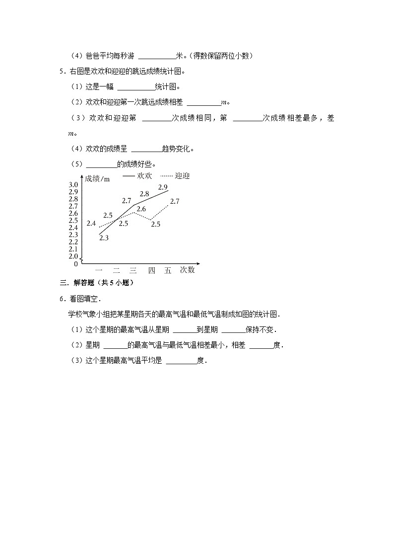 8.2复式折线统计图(进阶篇)2023_2024学年下学期小学数学北师大新版五年级同步分层作业第2页