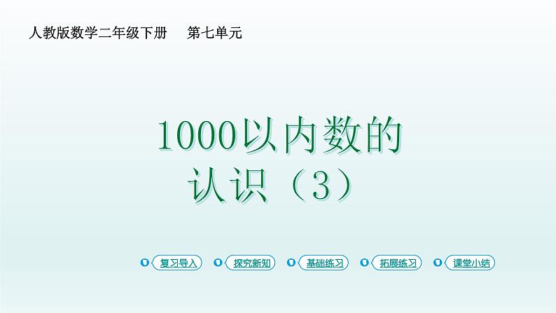 人教版二年级数学下册 7 万以内数的认识-第3课时 1000以内数的认识(3)课件第1页