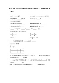山东省烟台市莱州市2022-2023学年五年级上学期期末数学试卷