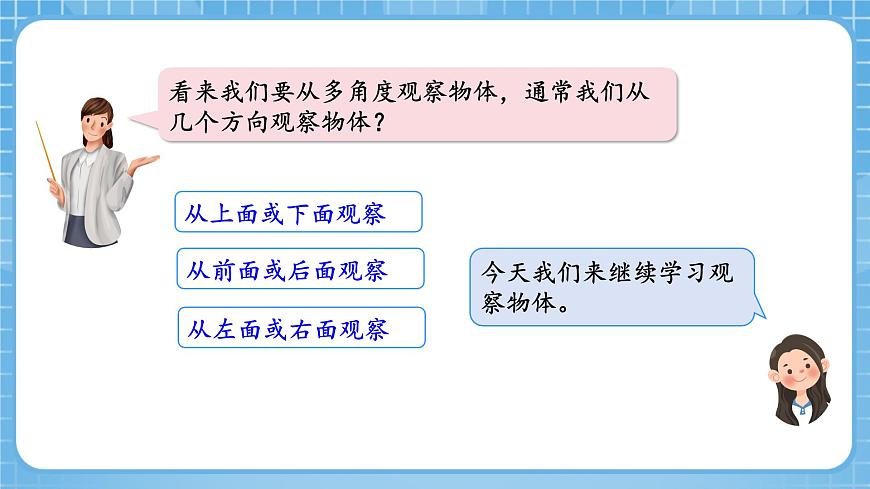 人教版數(shù)學(xué)四年級下冊 2.1《從不同方向觀察同一物體》課件第6頁