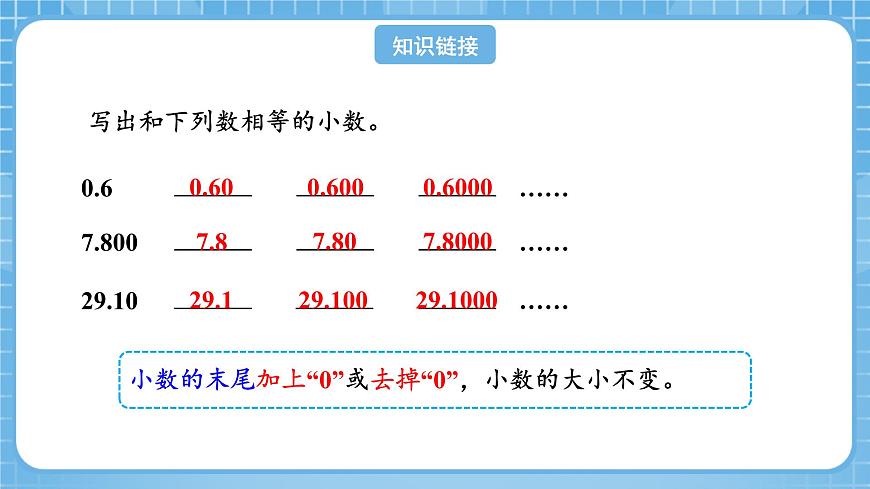 人教版數(shù)學(xué)四年級下冊 6.2《小數(shù)加減法(2)》課件第4頁