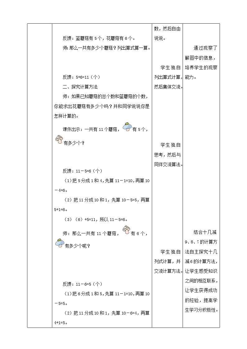 苏教版一年级下册数学《十几减6、5、4、3、2》教学设计第2页