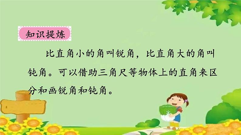 人教版数学二年级上册 第3单元 角的初步认识-第3课时 锐角、钝角的认识课件第8页