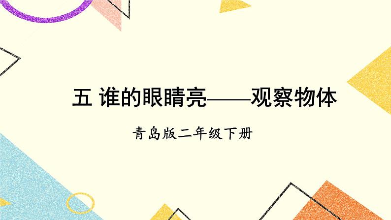 青岛六三制二下数学五观察物体课件第1页