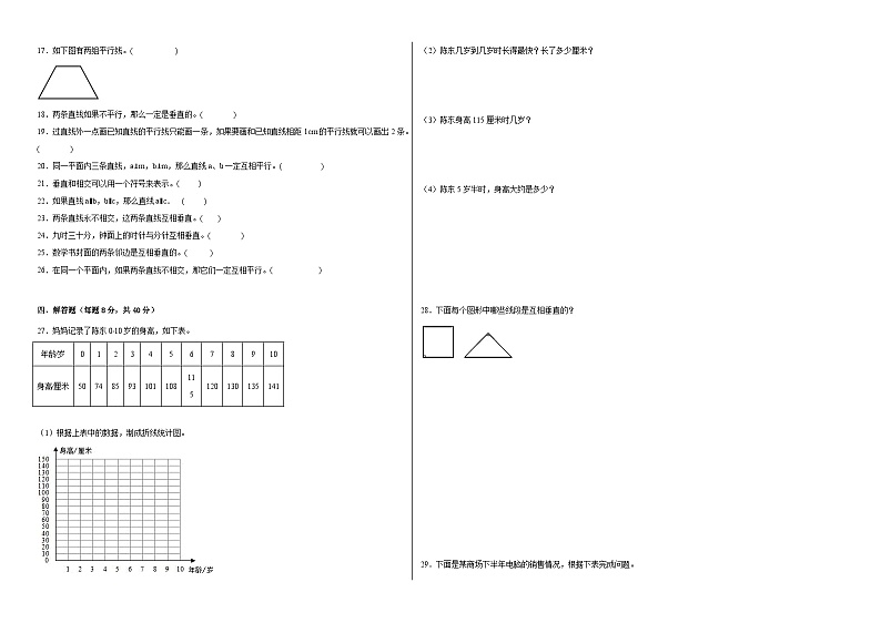 第3-4单元易错综合测试卷(月考)2023-2024学年四年级数学下册(沪教版)第2页