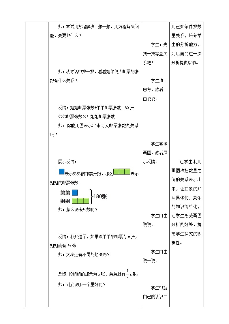 北师大版数学五年级下册《邮票的张数》教学设计第3页