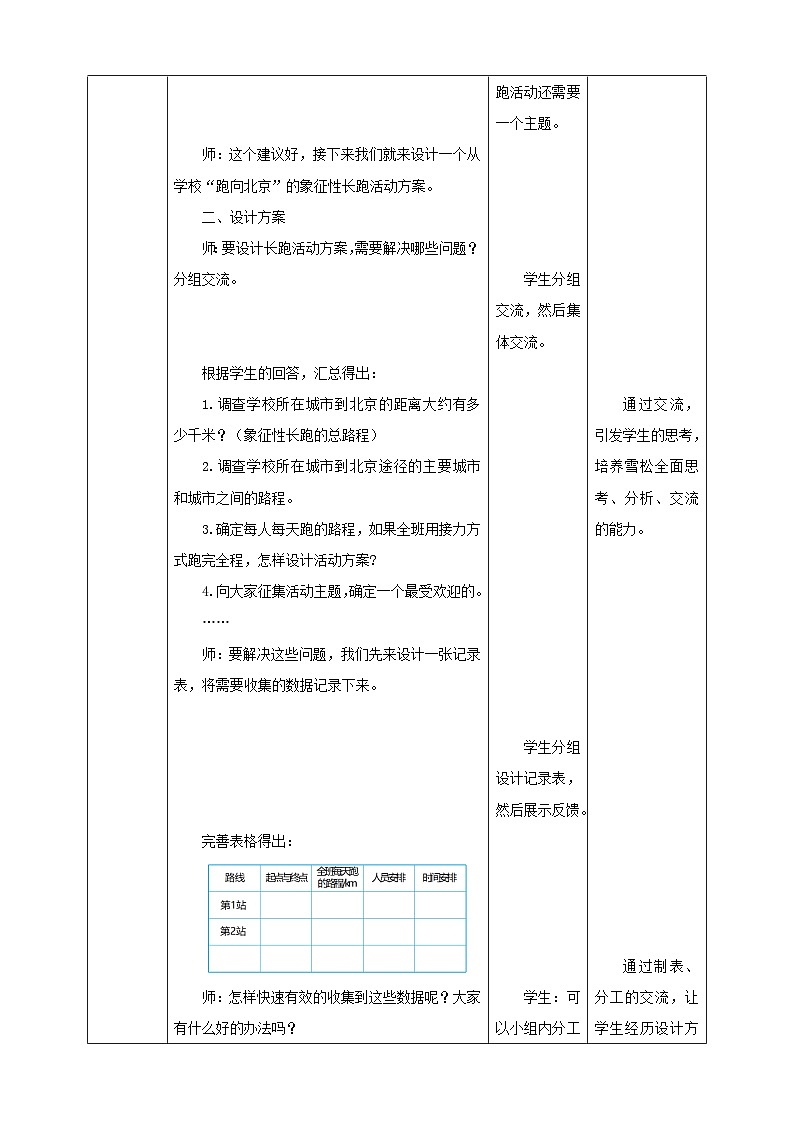 北师大版数学五年级下册《“象征性”长跑》教学设计02