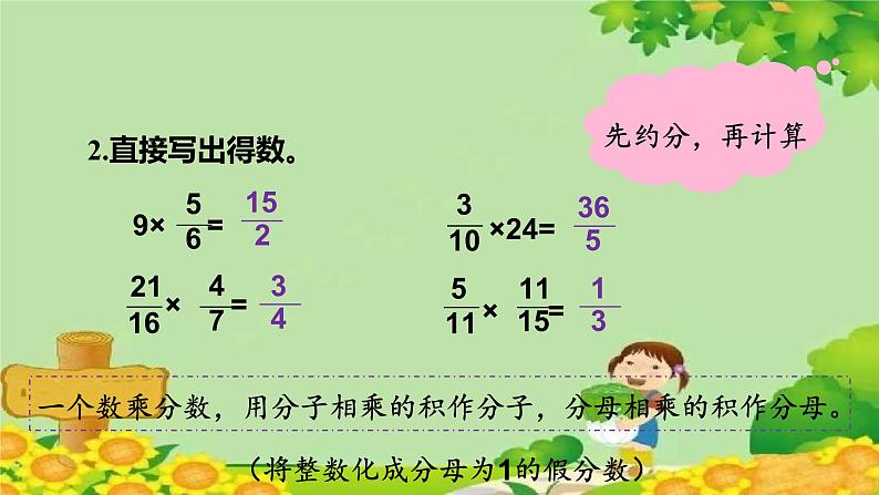 青岛版数学六年级上册 一、小手艺展示——分数乘法-我学会了吗?课件第5页
