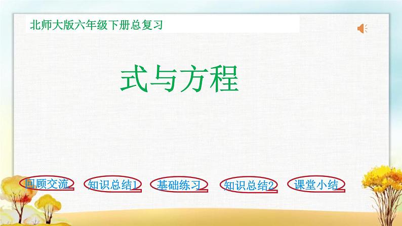 北师大版六年级数学下册总复习数与代数式与方程课件第1页