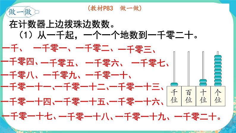 人教版小学二年级数学下册 万以内数的认识 (10000以内数的认识(1))课件第7页