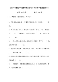 期中考试（试题）-2023-2024学年六年级下册数学人教版