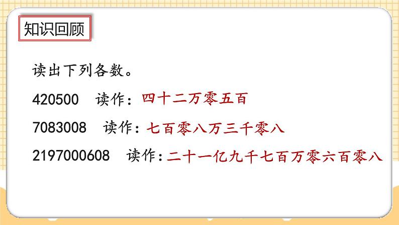 人教版数学四年级上册1.18《整理和复习》课件+教案07