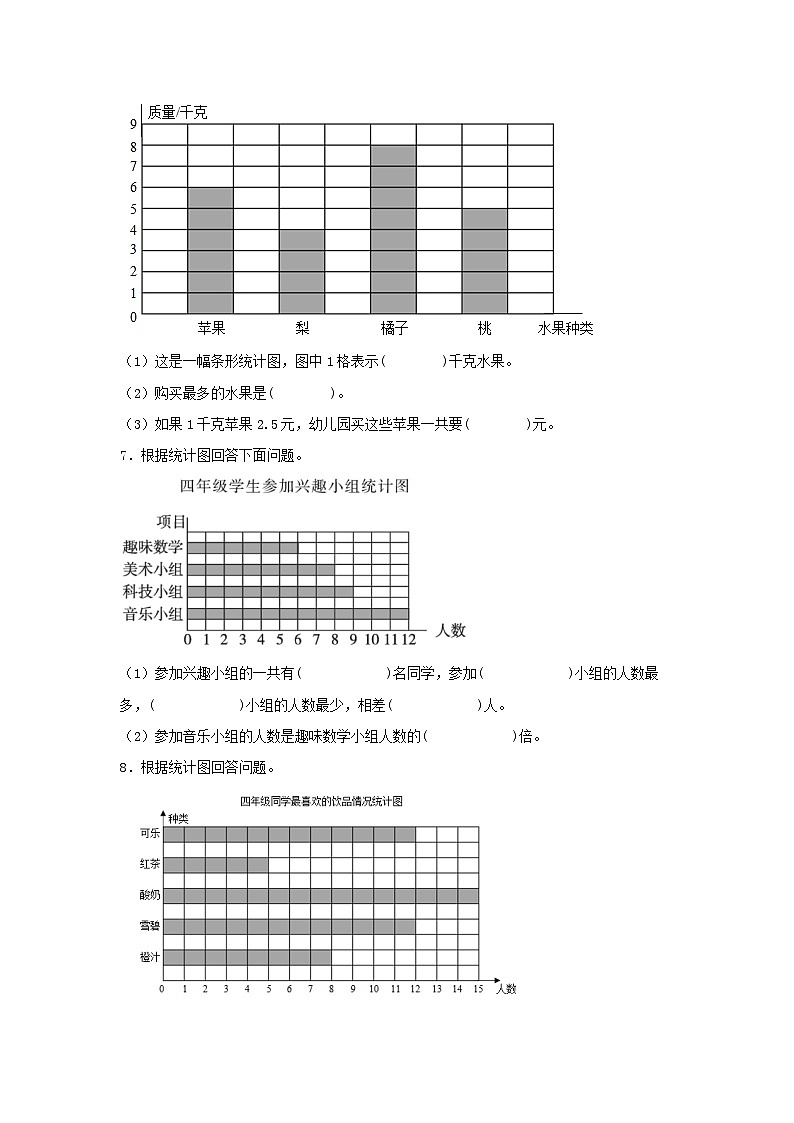 人教版数学四年级上册7.1《认识条形统计图》课件+教案+练习03
