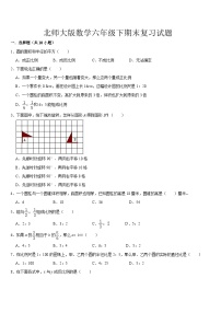 期末复习(试题)-2023-2024学年六年级下册数学北师大版