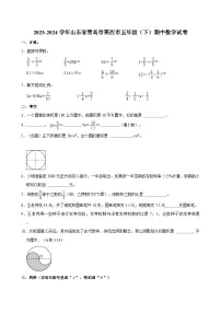 2023-2024学年山东省青岛市莱西市五年级(下)期中数学试卷