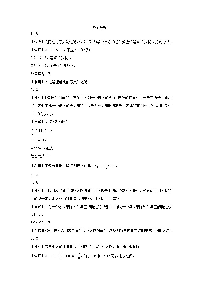 江苏省小升初模拟测试押题卷(试题)-2023-2024学年六年级下册数学苏教版第3页