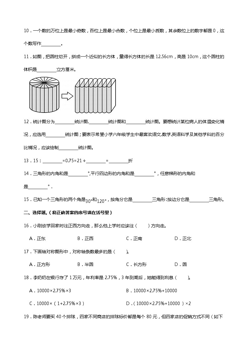 小升初冲刺试卷(试题)2023-2024学年六年级下册数学人教版第2页