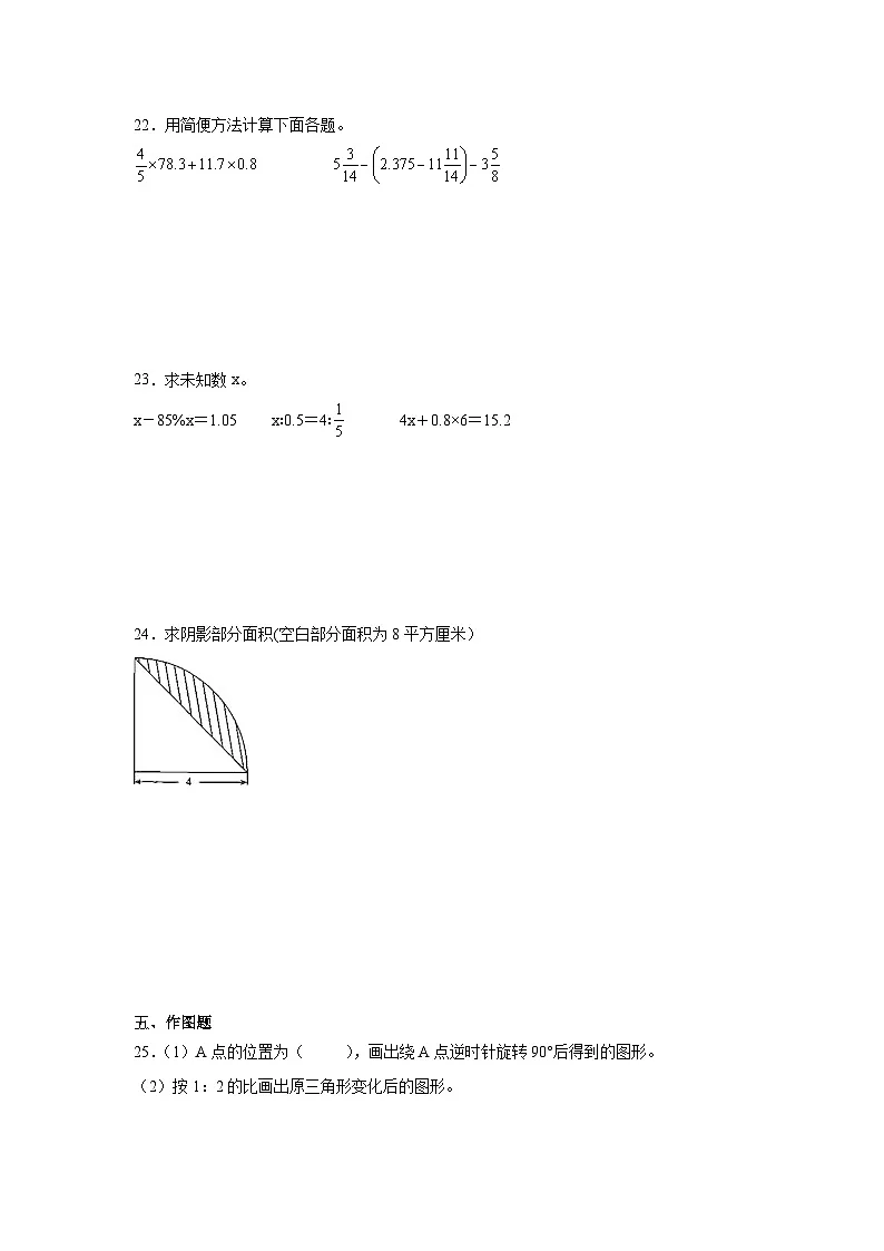 小升初模拟测试卷二(试题)-2023-2024学年六年级下册数学人教版第3页