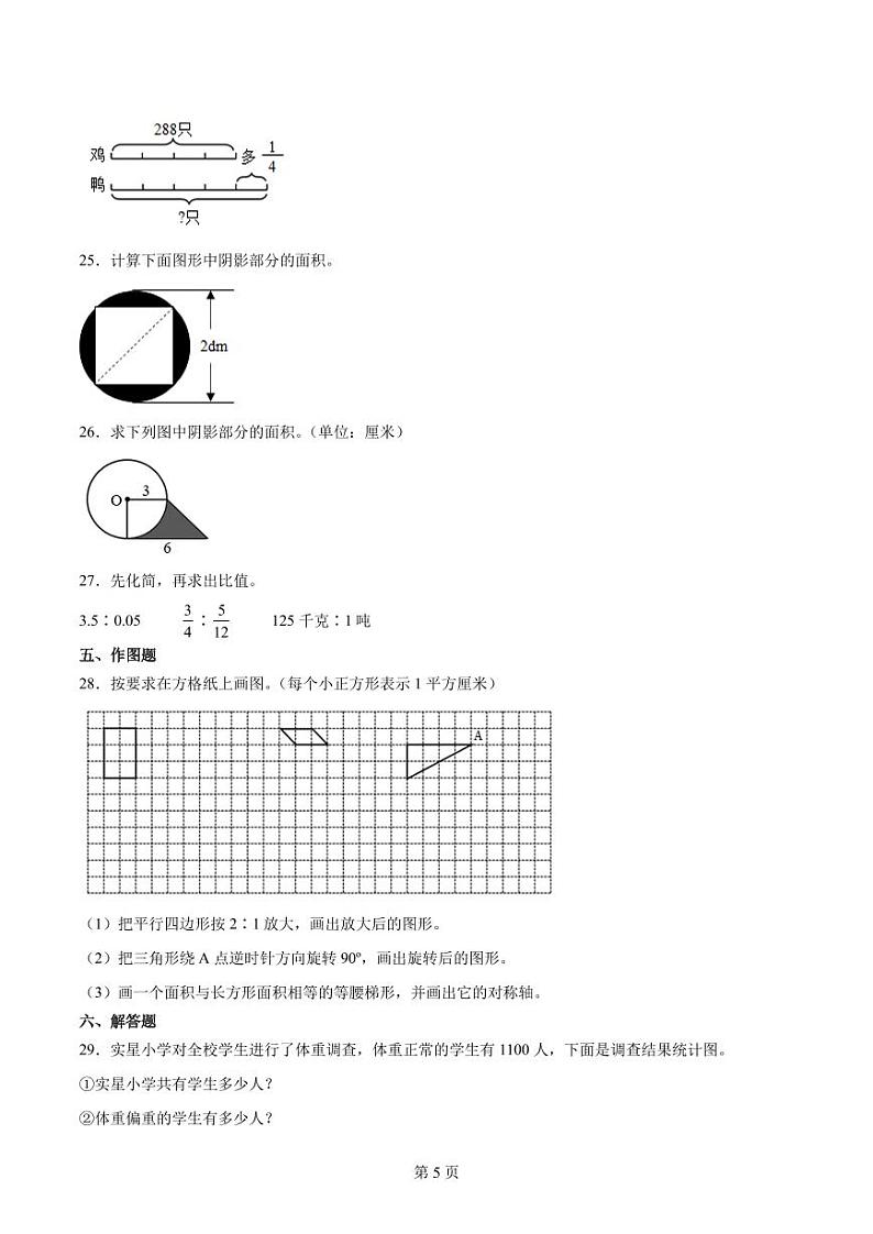 小升初全真模拟重点中学分班考预测必刷卷--2024年六年级下册数学人教版第3页
