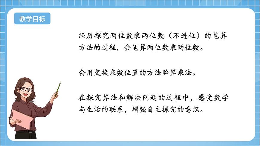 蘇教版數(shù)學(xué)三年級(jí)下冊(cè)1.2《兩位數(shù)乘兩位數(shù)的筆算（不進(jìn)位）》（教學(xué)課件）第2頁(yè)
