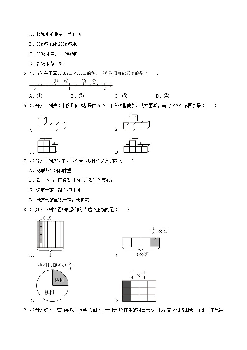 2024年浙江省温州市瑞安市小升初数学试卷(含答案解析)第2页