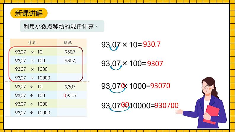 沪教版四年级数学下册2.6.3《小数点的移动-计算乘除法》(教学课件)06