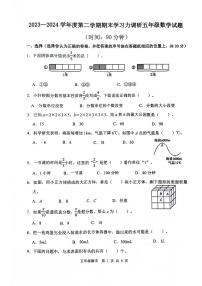 山东省滨州市阳信县2023-2024学年五年级下学期期末考试数学试题