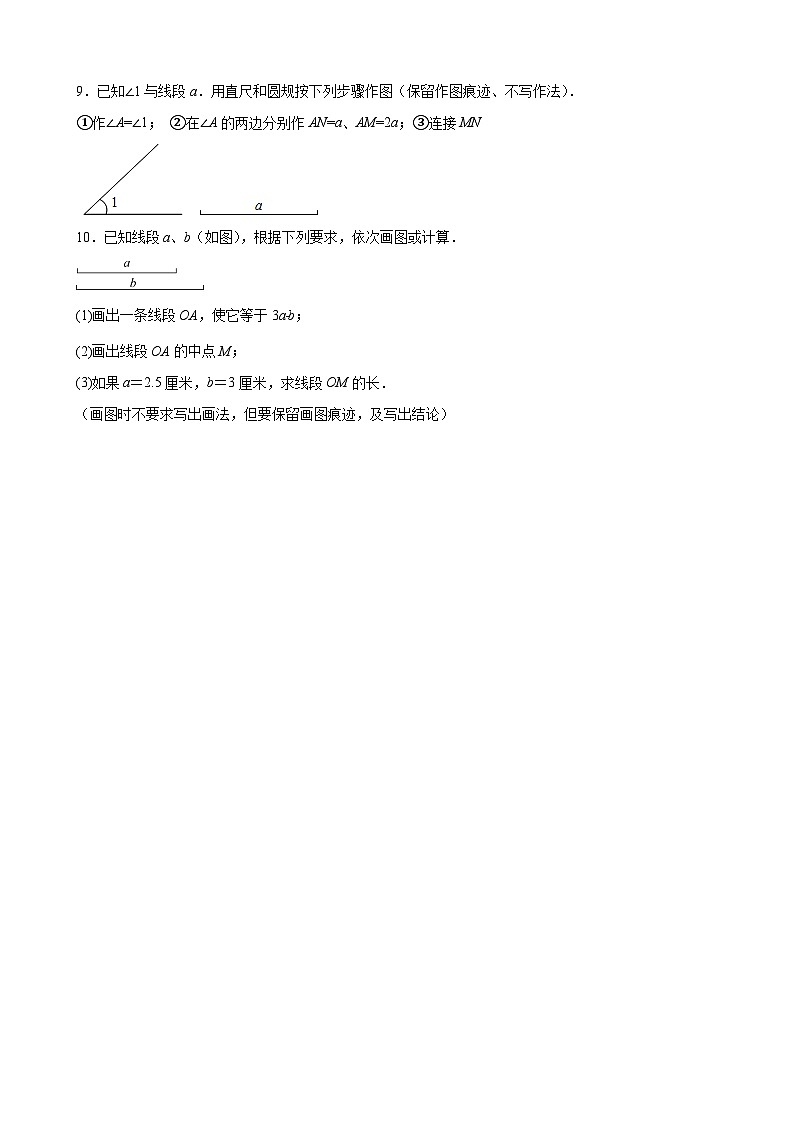 沪教版六年级下册数学专题训练专题05综合实践之线与角的画法专练(原卷版+解析)第3页