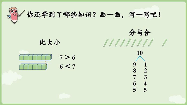 第二单元 6~10的认识和加、减法 整理和复习(课件)-2024-2025学年一年级上册数学人教版03