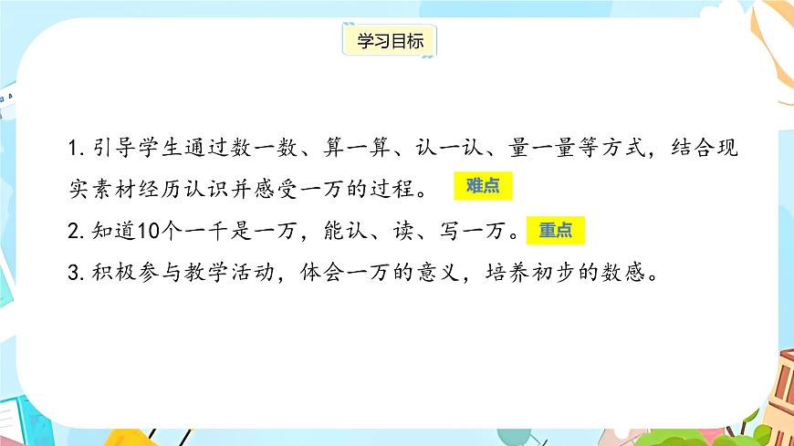 冀教版小學(xué)數(shù)學(xué)三年級(jí)上冊(cè)1.2 《認(rèn)識(shí)一萬(wàn)》課件第2頁(yè)