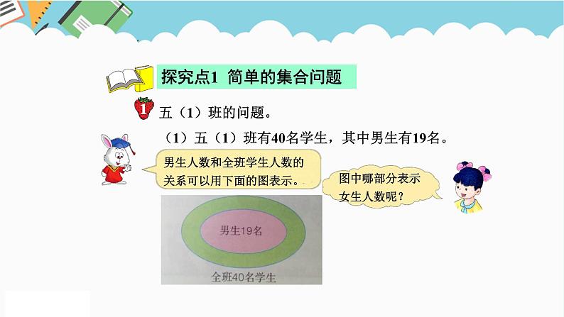 2024五年级数学下册八探索乐园1简单的集合问题课件(冀教版)第4页