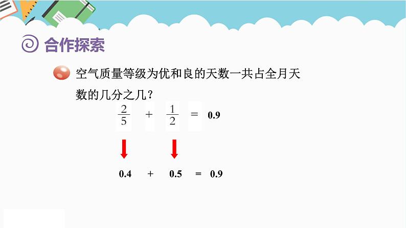 2024五年级数学下册第5单元关注环境__分数加减法二第2课时异分母分数加减法课件(青岛版六三制)第5页