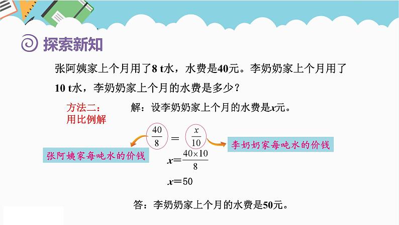 2024六年级数学下册第4单元比例第10课时用正比例关系解决问题课件(人教版)第6页