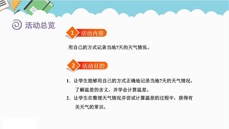 2024六年级数学下册一生活中的负数综合与实践__记录天气课件(冀教版)02