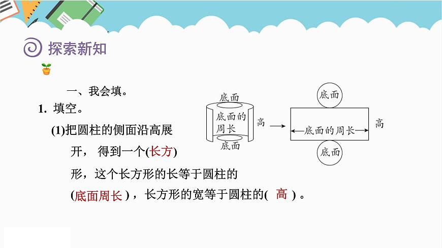2024六年級(jí)數(shù)學(xué)下冊(cè)二冰淇淋盒有多大__圓柱和圓錐信息窗2圓柱的側(cè)面積和表面積課件（青島版六三制）第6頁(yè)