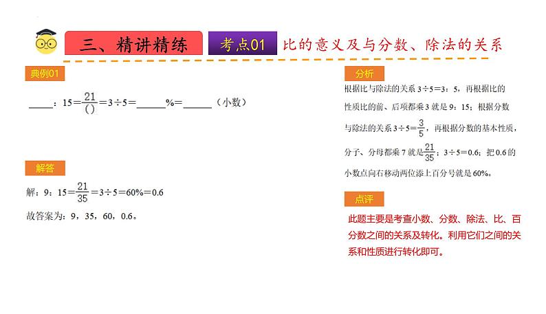 北师大数学六年级上册 第6单元《比的认识》单元热点难点课件06