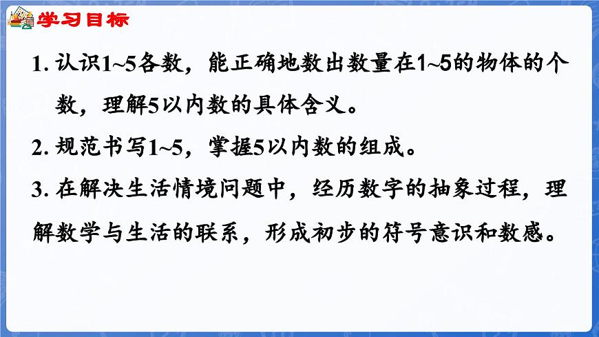 第1單元   快樂的課堂——1~5數(shù)的認(rèn)識和加減法  信息窗1 1~5 各數(shù)的認(rèn)識（課件）-2024-2025學(xué)年一年級上冊數(shù)學(xué)青島版（2024）第2頁
