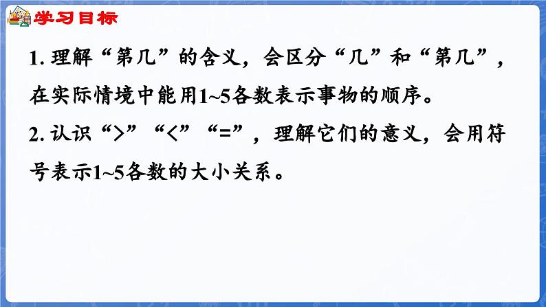 第1单元 快乐的课堂——1~5数的认识和加减法 信息窗2 认识“第几”和比较大小(课件)-2024-2025学年一年级上册数学青岛版(2024)02
