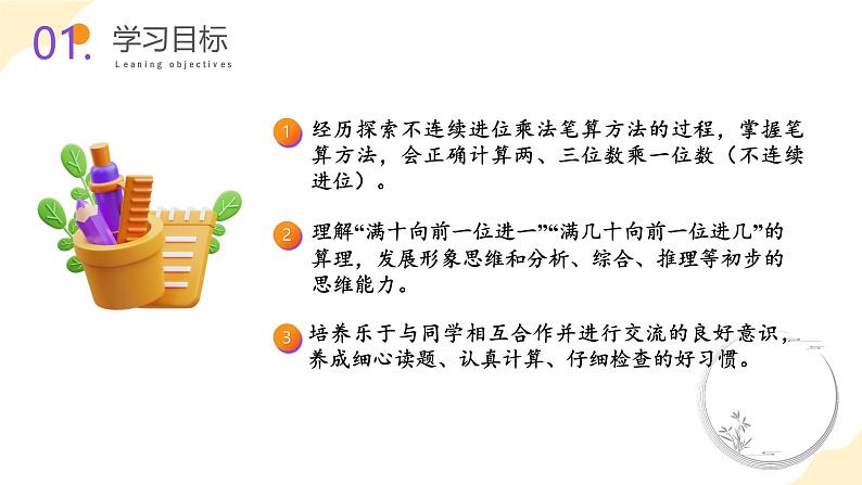 苏教版三年级上册数学 教学课件)第一单元第五课时 两三位数乘一位数(不连续进位)第2页