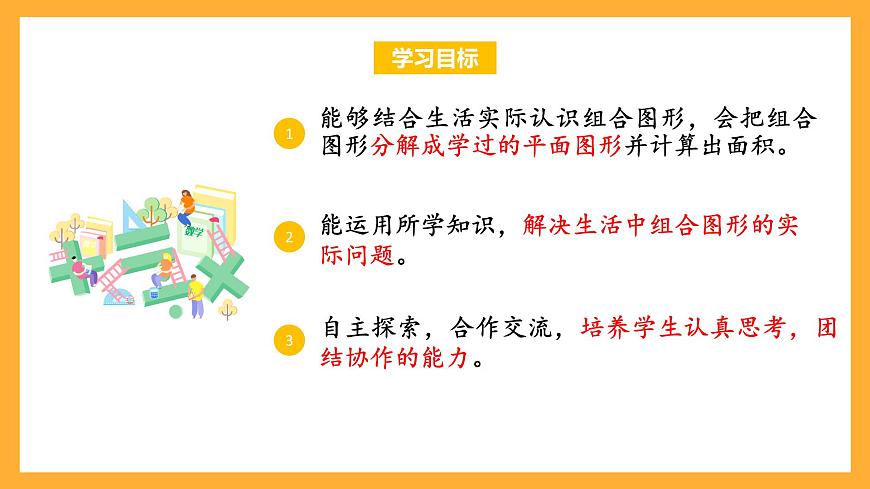 蘇教版五年級(jí)數(shù)學(xué)上冊(cè) 第二單元 第6課時(shí)《組合圖形的面積》課件第2頁(yè)