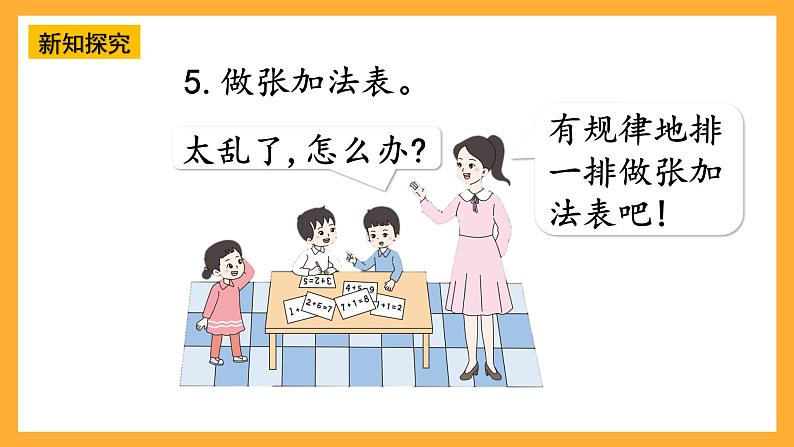 西师大版小学数学一年级上册 2.1.3 《做个加法表》课件05