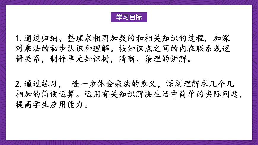 青島版（六三制）數(shù)學(xué)二上 1.4《乘法的初步認(rèn)識(shí)回顧整理》課件第2頁(yè)