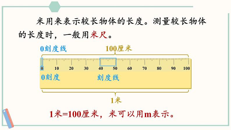 北师大版数学二年级上册6.3 1米有多长(1) 课件04