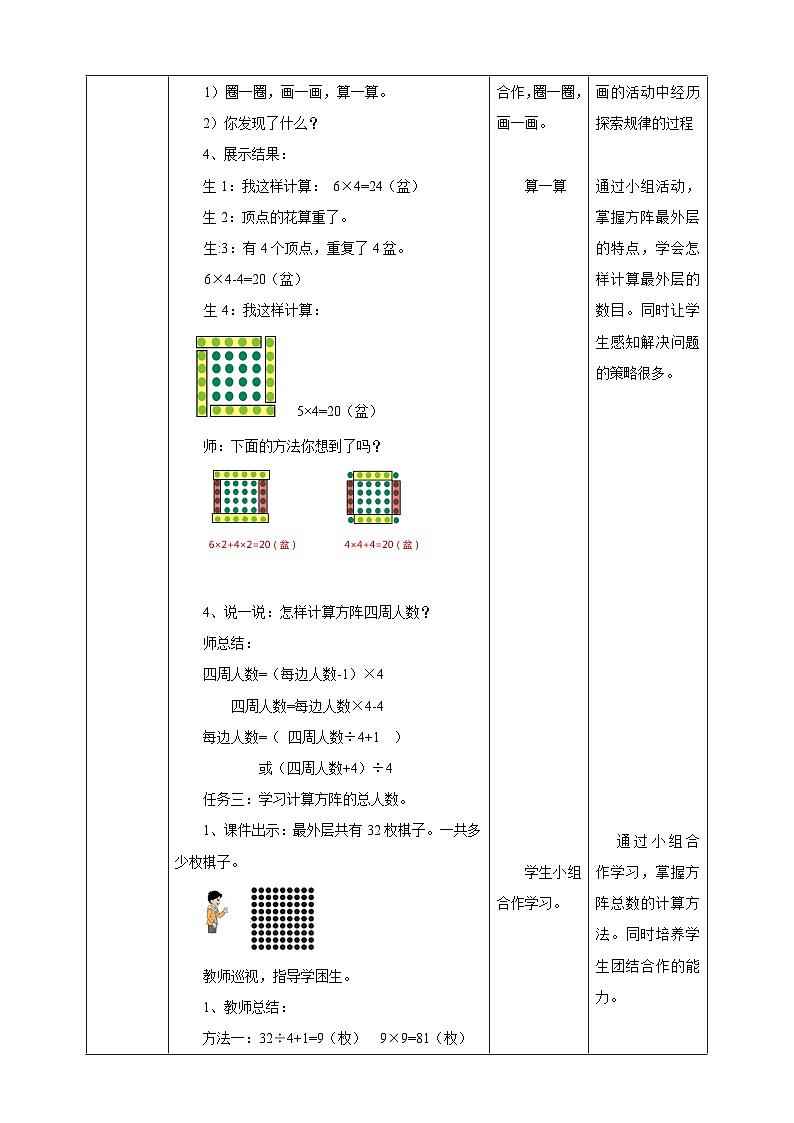 北京版数学四上 10.2《方阵问题》教案第3页