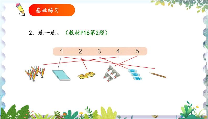 人教版(2024)数学一年级上册 第1章 1.1 课时1 1~5的认识练习课 PPT课件06