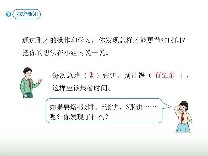 人教版四年级数学上册第八单元2运筹问题(烙饼)课件08