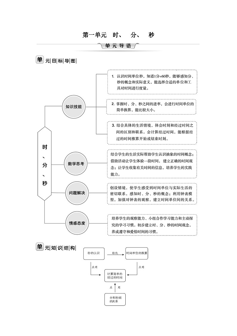 人教版三年级数学上册第一单元导语教案第1页