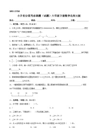 小升初分班考必刷题（试题）（含答案）2023-2024学年六年级下册数学北师大版2