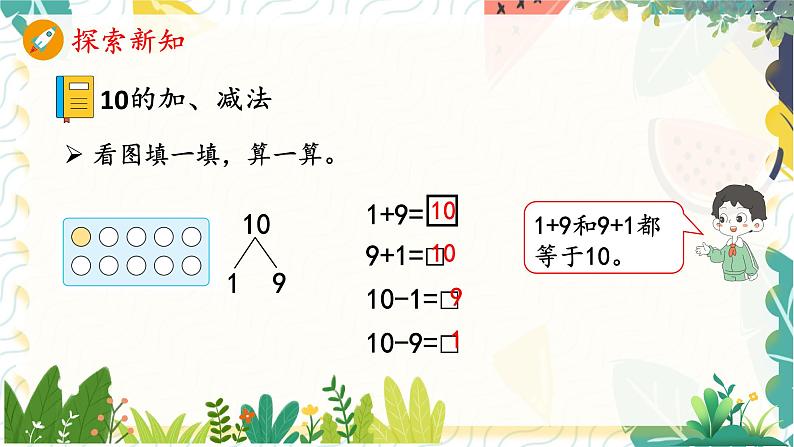 人教版(2024)数学一年级上册 第2单元 2.3 第2课时 10的加、减法 PPT课件第4页